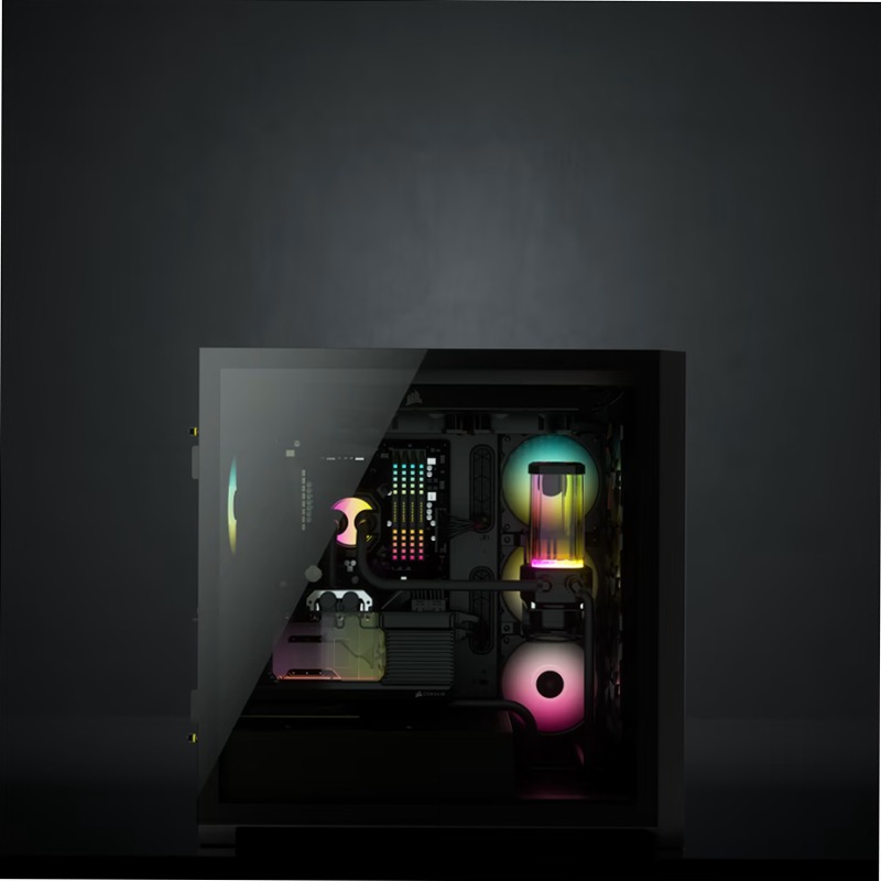 Smart case PC ATX mid-tower in vetro temperato iCUE 5000X RGB, nero