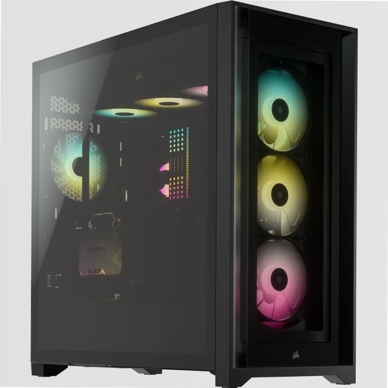 Smart case PC ATX mid-tower in vetro temperato iCUE 5000X RGB, nero