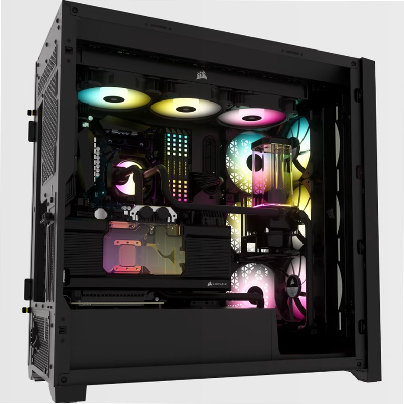Smart case PC ATX mid-tower in vetro temperato iCUE 5000X RGB, nero