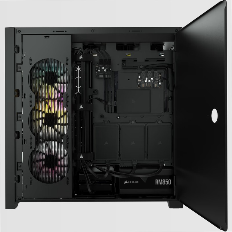 Smart case PC ATX mid-tower in vetro temperato iCUE 5000X RGB, nero