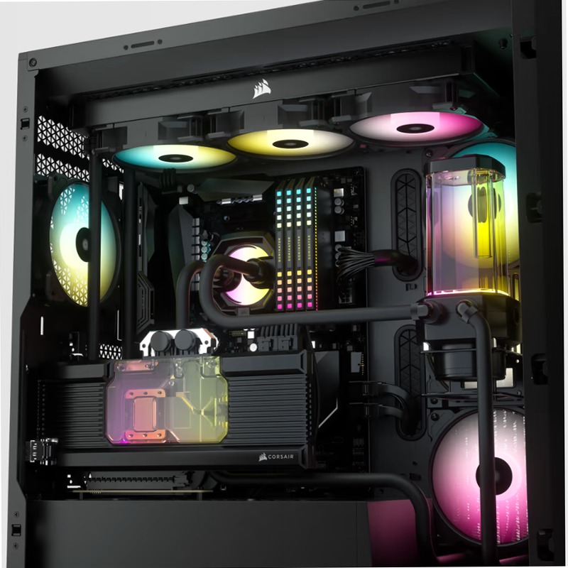 Smart case PC ATX mid-tower in vetro temperato iCUE 5000X RGB, nero