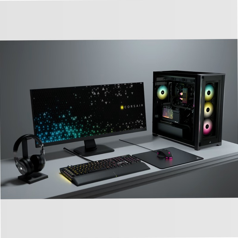 Smart case PC ATX mid-tower in vetro temperato iCUE 5000X RGB, nero
