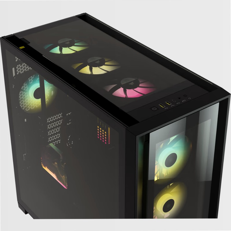 Smart case PC ATX mid-tower in vetro temperato iCUE 5000X RGB, nero