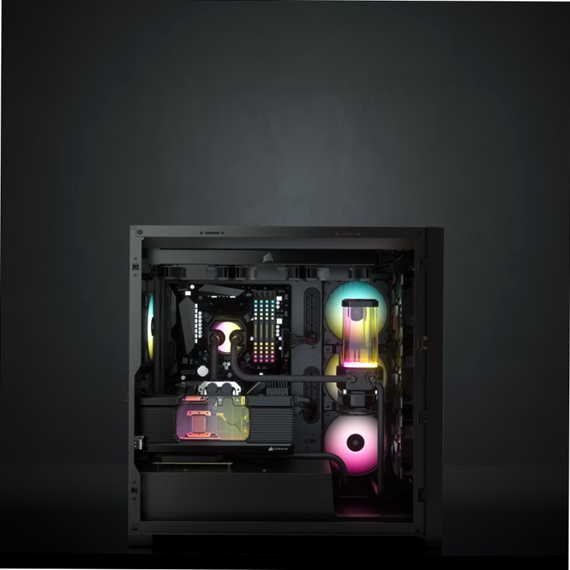 Smart case PC ATX mid-tower in vetro temperato iCUE 5000X RGB, nero