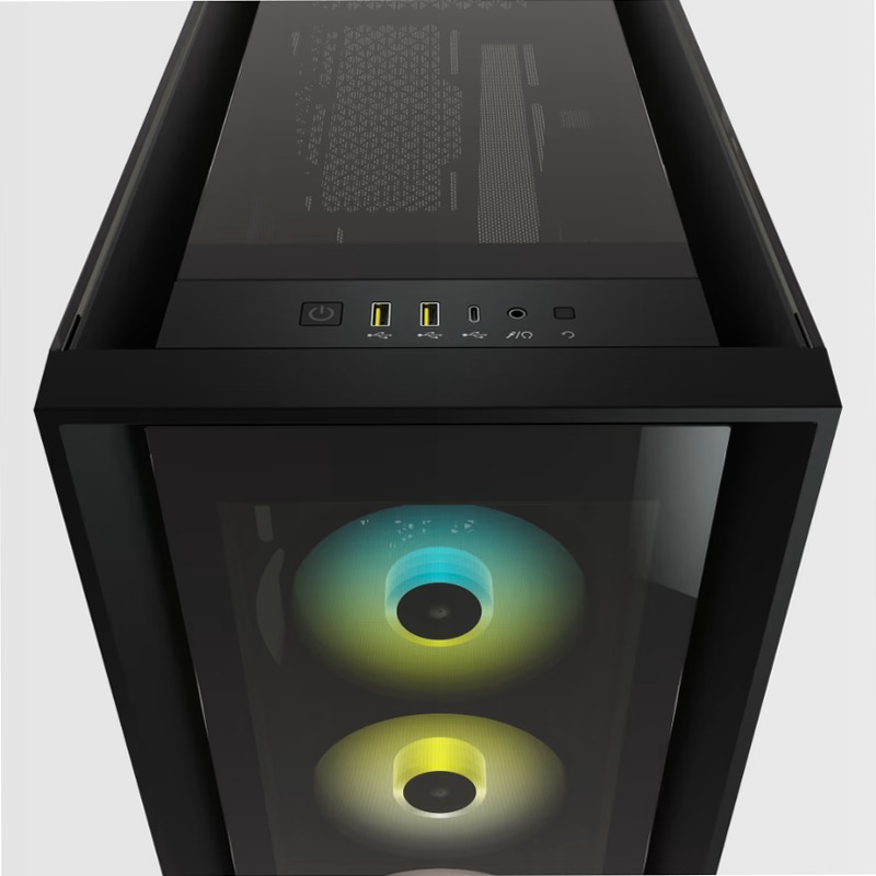 Smart case PC ATX mid-tower in vetro temperato iCUE 5000X RGB, nero