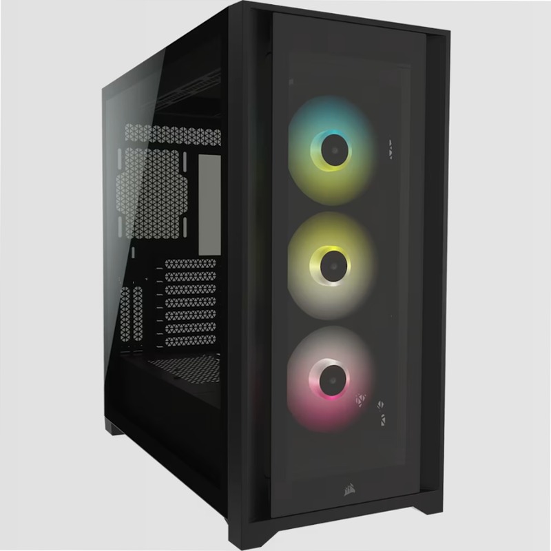 Smart case PC ATX mid-tower in vetro temperato iCUE 5000X RGB, nero
