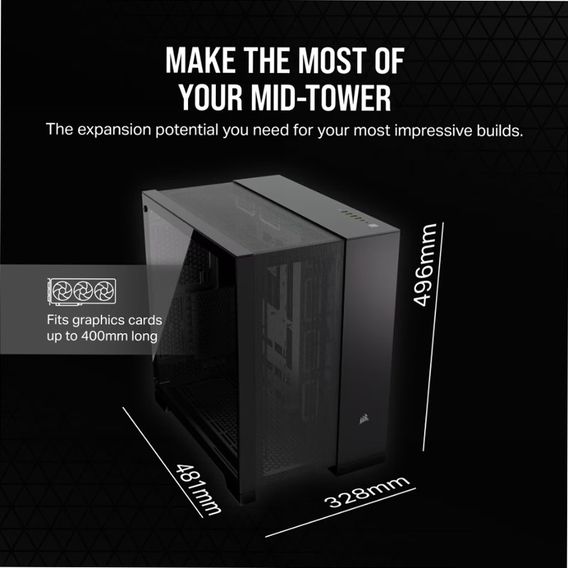 Case PC Mid-Tower a Doppia Camera 6500D AIRFLOW - Nero