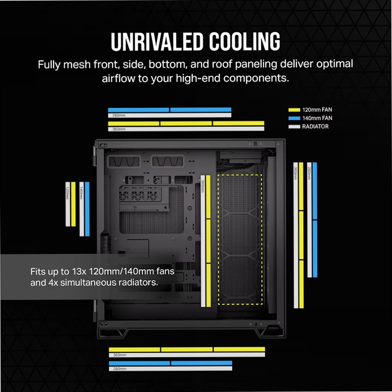 Case PC Mid-Tower a Doppia Camera 6500D AIRFLOW - Nero