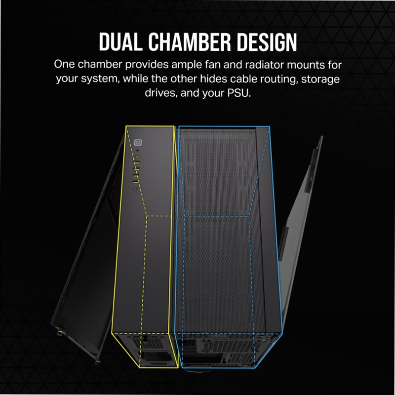 Case PC Mid-Tower a Doppia Camera 6500D AIRFLOW - Nero