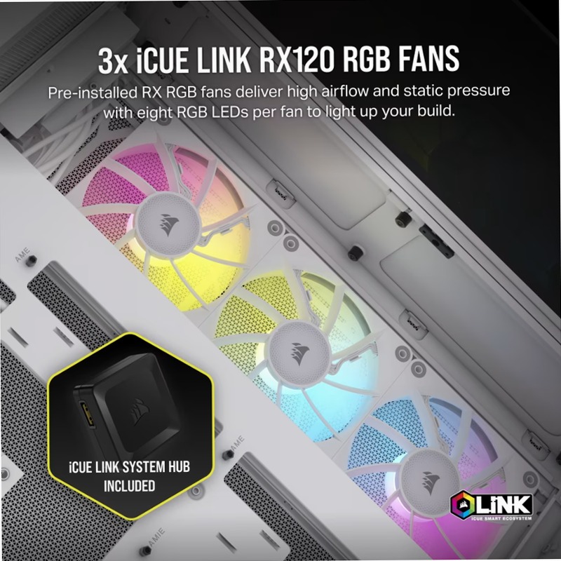 Case PC Mid-Tower iCUE LINK 6500X RGB - Bianco 3