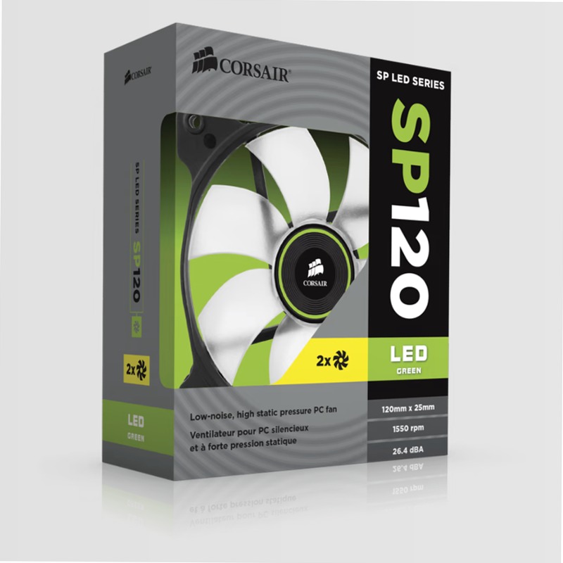 Air Series™ SP120 LED Green High Static Pressure Fan Twin Pack