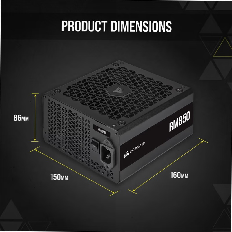 Alimentatore ATX RM Series interamente modulare RM850 da 850 Watt 80 Plus Gold
