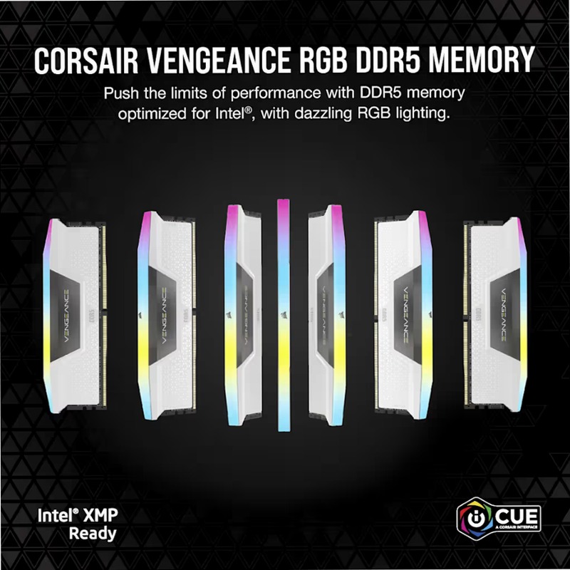 VENGEANCE® RGB 32GB (2x16GB) DDR5 DRAM Up To 6000MT/s CL30