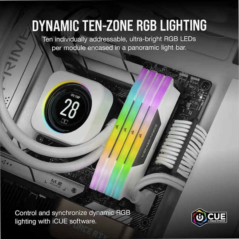 VENGEANCE® RGB 32GB (2x16GB) DDR5 DRAM Up To 6000MT/s CL30