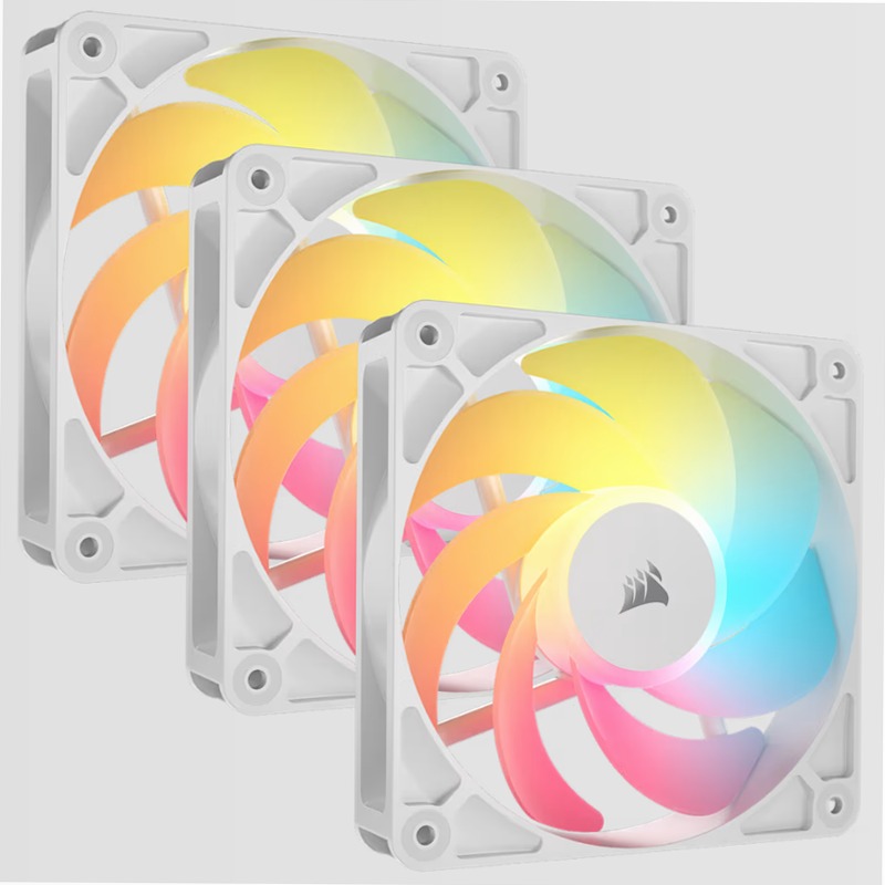 Confezione da tre ventole PWM RS120-R ARGB - Bianco 120mm LED