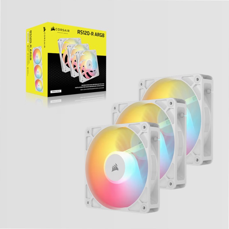 Confezione da tre ventole PWM RS120-R ARGB - Bianco 120mm LED