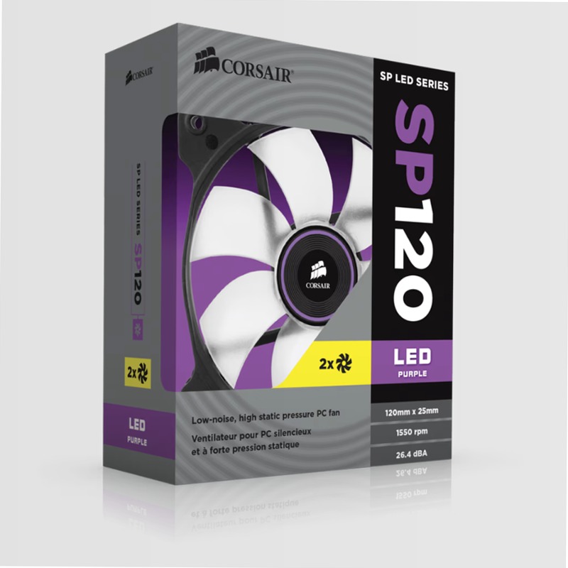 Air Series™ SP120 LED Purple High Static Pressure 120mm Fan Twin Pack