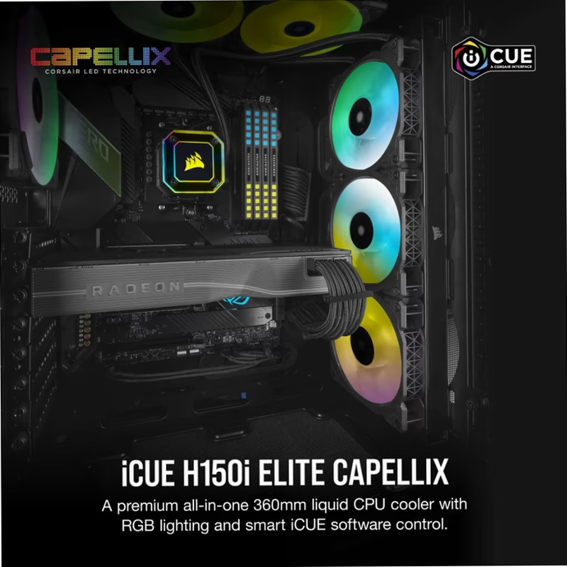 Dissipatore a Liquido iCUE H150i ELITE CAPELLIX 360mm 3