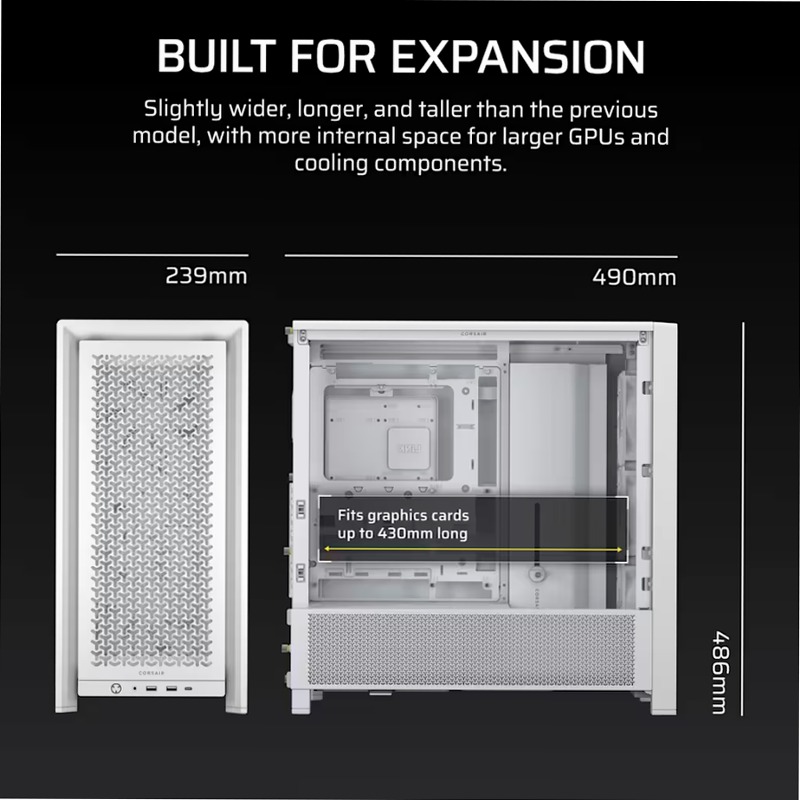 Case PC mid-tower modulare FRAME 4000D RS - Bianco