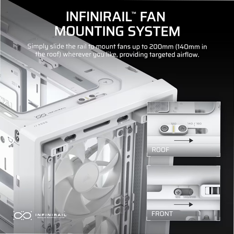 Case PC mid-tower modulare FRAME 4000D RS - Bianco