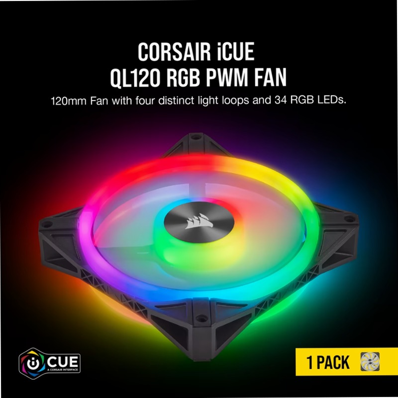 Ventola PWM iCUE QL120 RGB da 120 mm 120mm