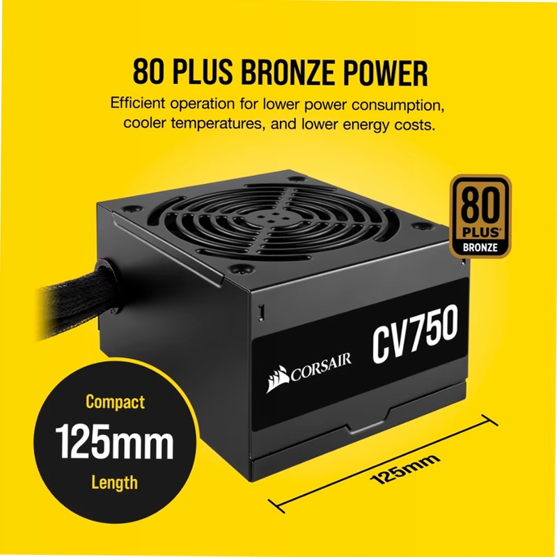 Alimentatore CV750 da 750 Watt 80 PLUS Bronze Non modulare
