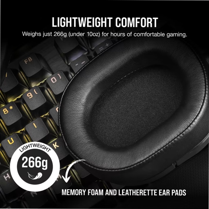 Cuffia Gaming HS55 WIRELESS — Carbonio (EU)