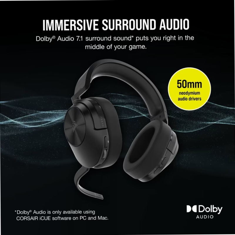 Cuffia Gaming HS55 WIRELESS — Carbonio (EU)