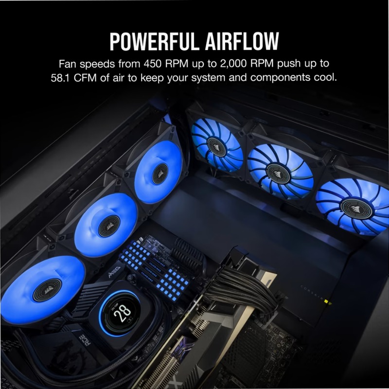 Ventola PWM a levitazione magnetica ML120 LED ELITE Blue Premium da 120 mm 120mm