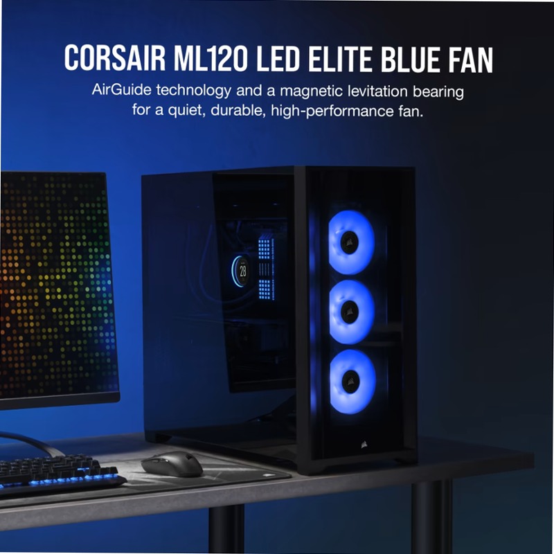 Ventola PWM a levitazione magnetica ML120 LED ELITE Blue Premium da 120 mm 120mm