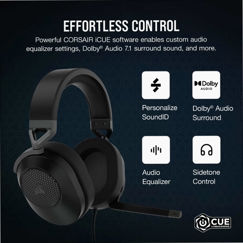 Cuffia Gaming HS65 SURROUND - Carbonio