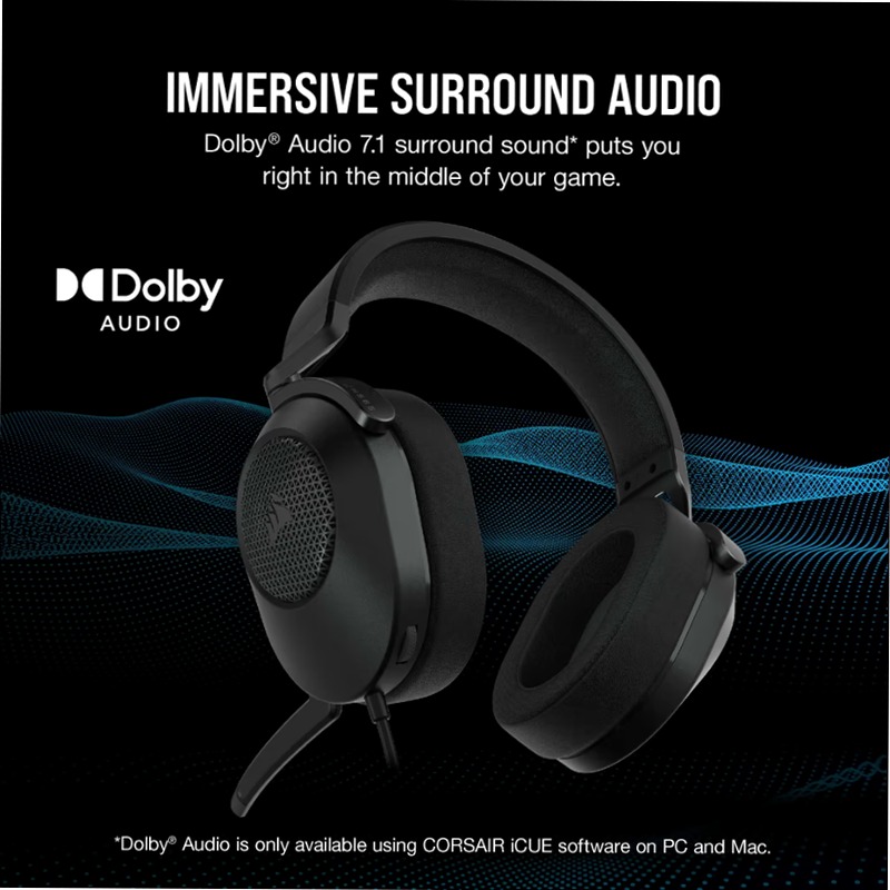Cuffia Gaming HS65 SURROUND - Carbonio