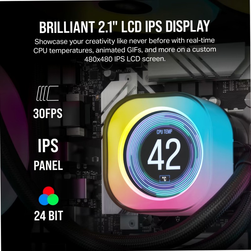 Dissipatore a Liquido iCUE H100i LCD - Raffreddamento Potente e Visuale