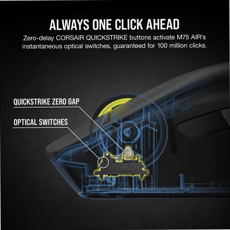 Mouse gaming ultraleggero M75 AIR WIRELESS – Nero