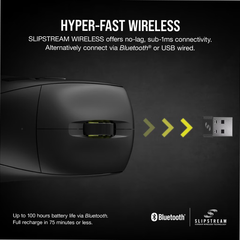 Mouse gaming ultraleggero M75 AIR WIRELESS – Nero