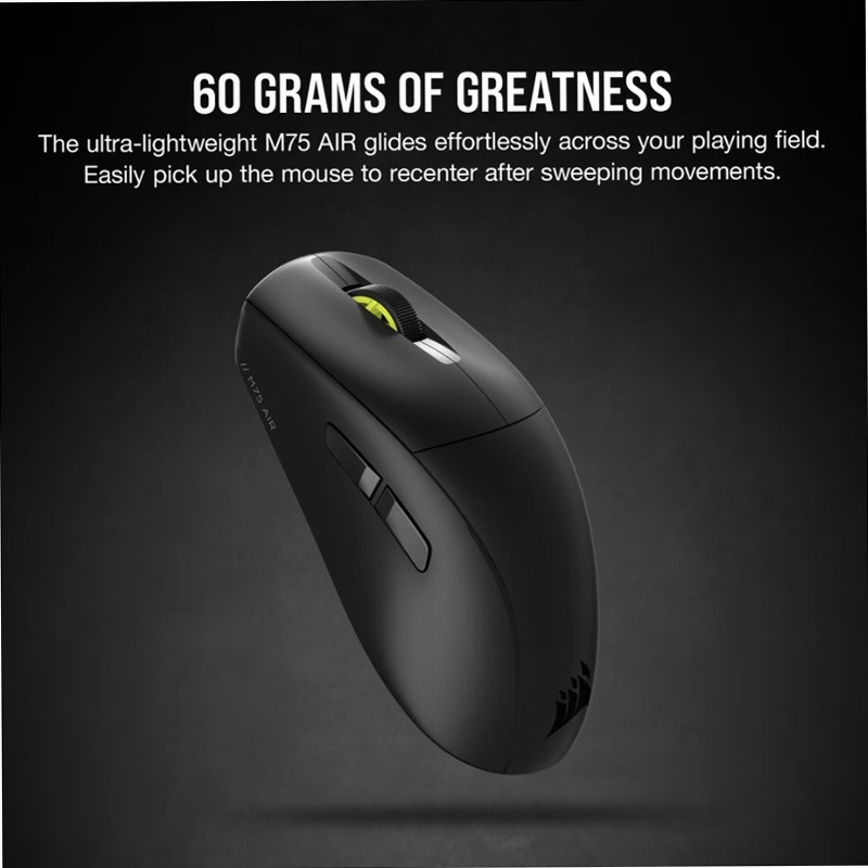 Mouse gaming ultraleggero M75 AIR WIRELESS – Nero