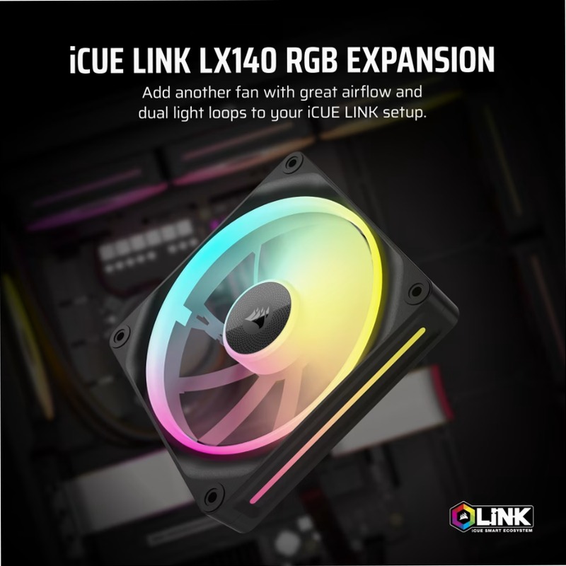 Ventola PWM Singola da 140 mm iCUE LINK LX140 RGB 140mm