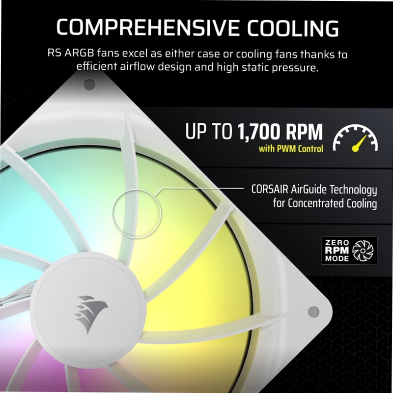 Ventole RS140 ARGB PWM da 140 mm - Confezione da due - Bianco 140mm