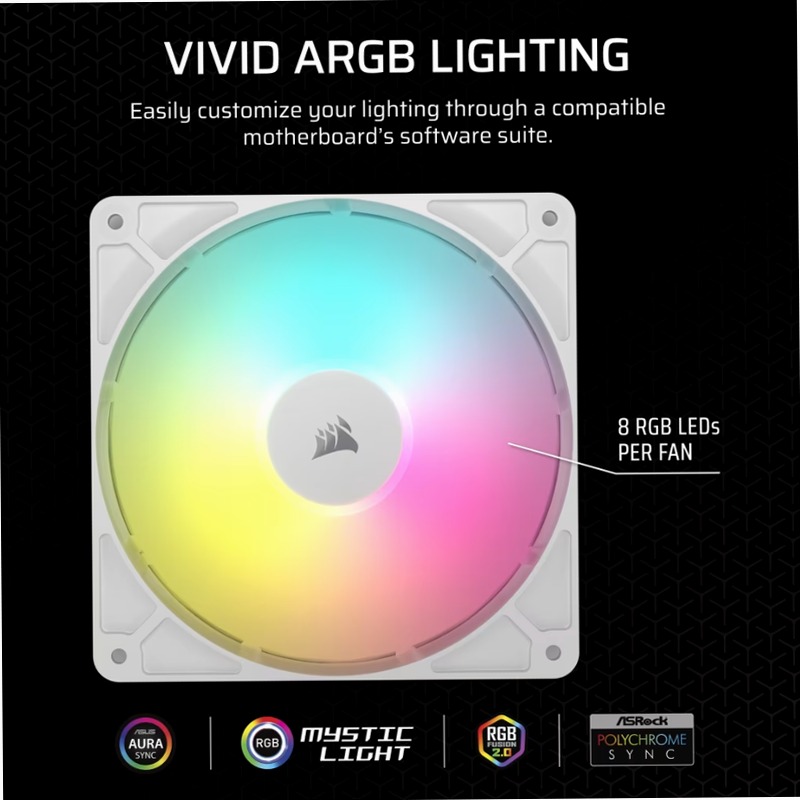 Ventole RS140 ARGB PWM da 140 mm - Confezione da due - Bianco 140mm