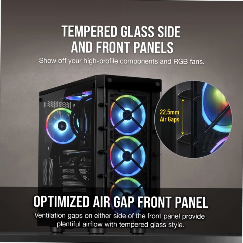 Smart case mid-tower ATX iCUE 465X RGB — nero