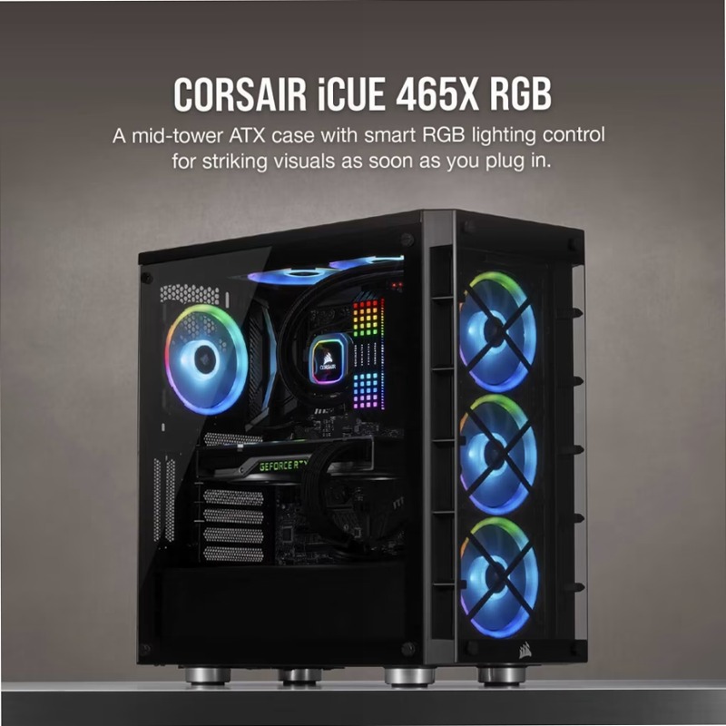 Smart case mid-tower ATX iCUE 465X RGB — nero