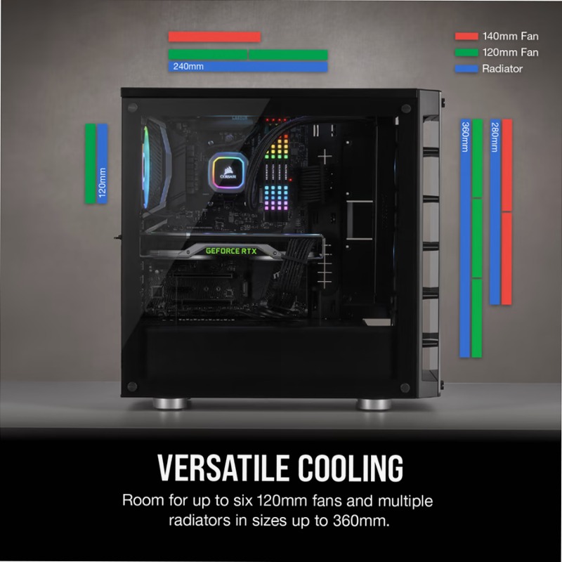 Smart case mid-tower ATX iCUE 465X RGB — nero