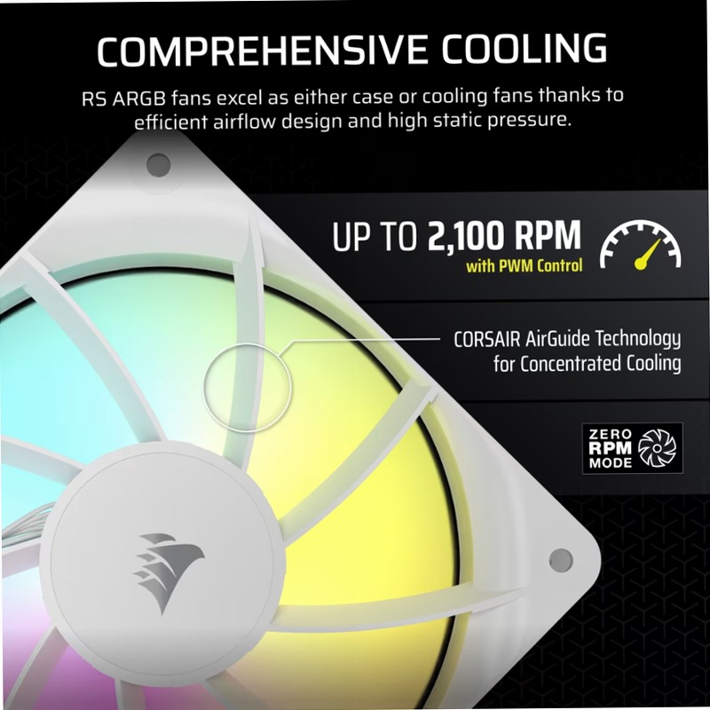 Ventola RS120 ARGB PWM da 120 mm – Bianco 120mm