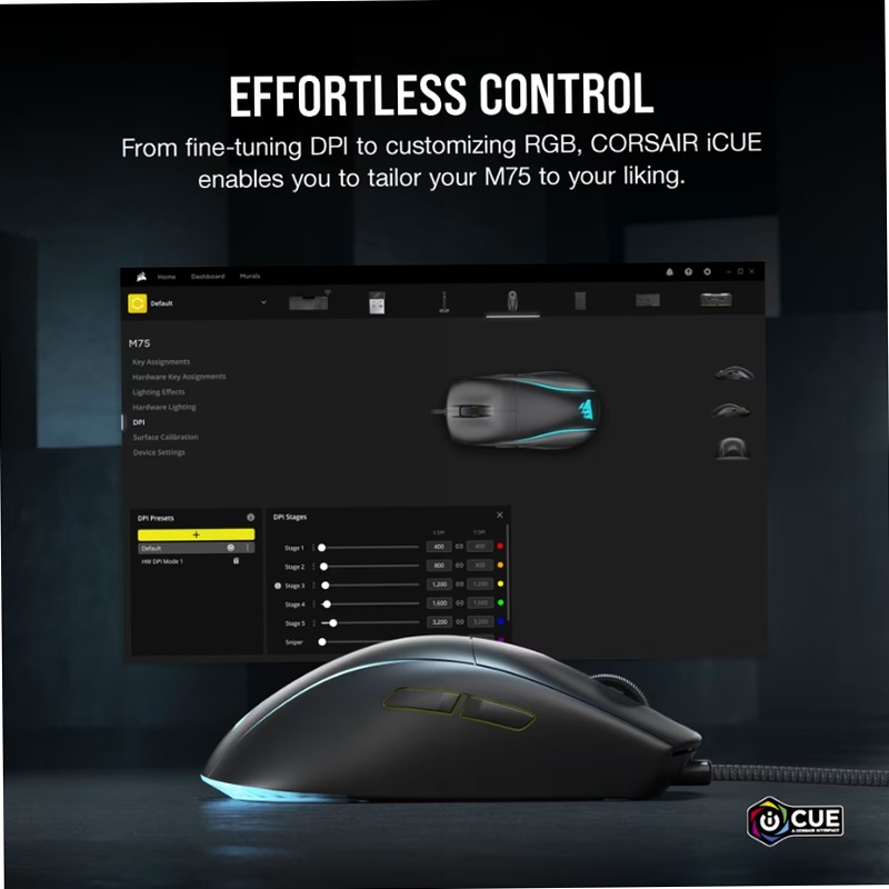 Mouse gaming M75 - Vincere in Stile RGB