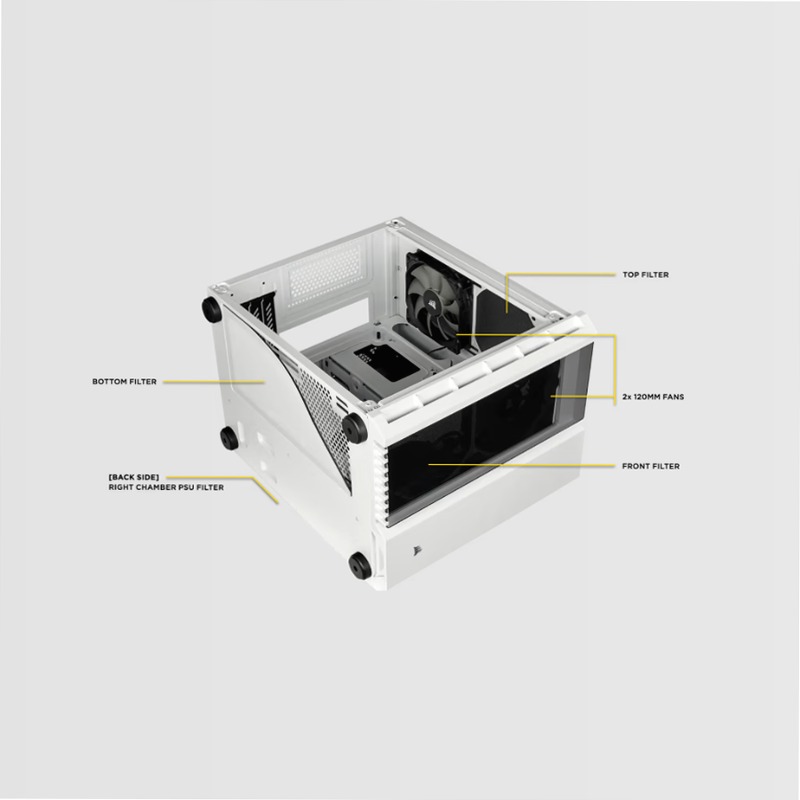 Case Micro ATX Crystal Series 280X in vetro temprato - Bianco