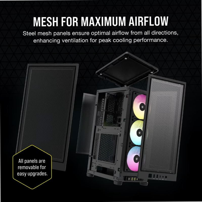 Case PC Mini-ITX 2000D RGB AIRFLOW - Nero Aria