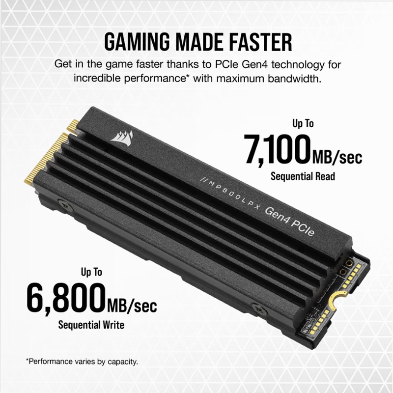 MP600 PRO LPX 500GB PCIe Gen4 x4 NVMe M.2 SSD - PS5 Compatible