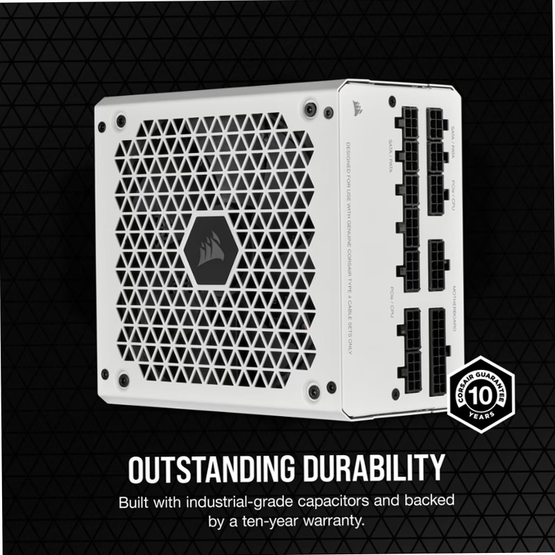 Alimentatore ATX RM White Series interamente modulare RM850 da 850 Watt con certificazione 80 PLUS Gold