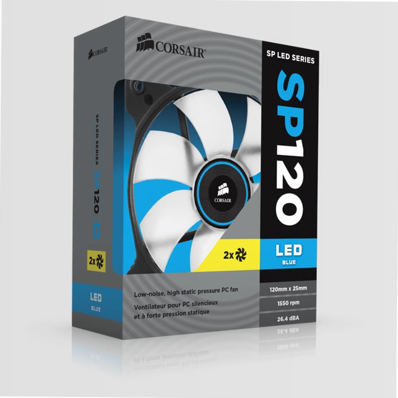 Air Series™ SP120 LED Blue High Static Pressure 120mm Fan Twin Pack