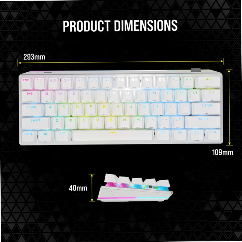 K70 PRO MINI WIRELESS 60% Mechanical CHERRY MX Speed Switch Keyboard